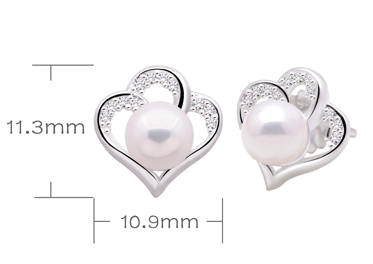 ALOV Jewelry Ohrstecker aus Sterlingsilber mit künstlichen Perlen