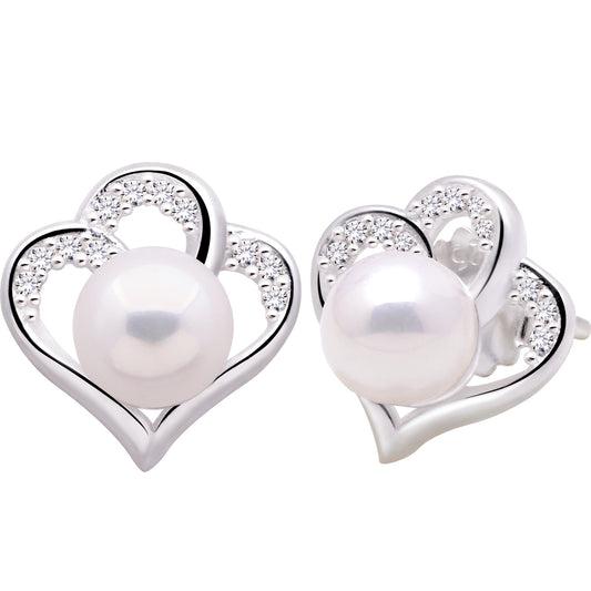 ALOV Jewelry Ohrstecker aus Sterlingsilber mit künstlichen Perlen