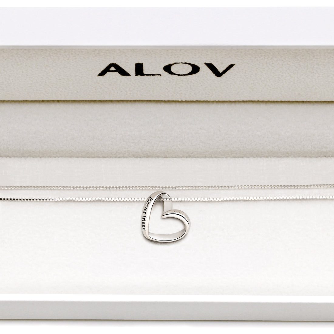 ALOV Jewelry Halskette mit Herz-Anhänger aus Sterlingsilber für immer Freund
