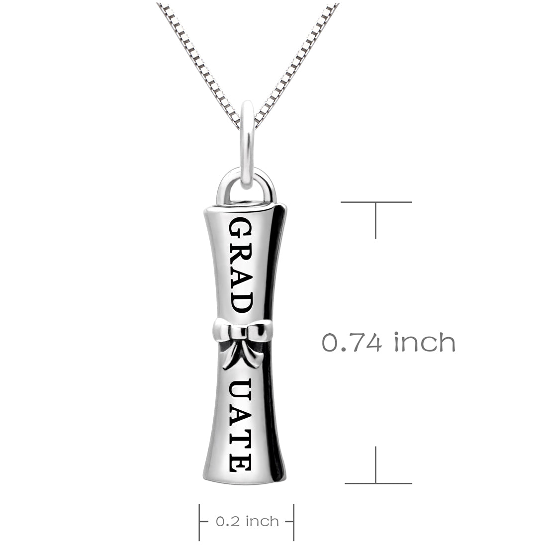 ALOV Jewelry Sterlingsilber-Halskette mit Abschlussdiplom-Anhänger