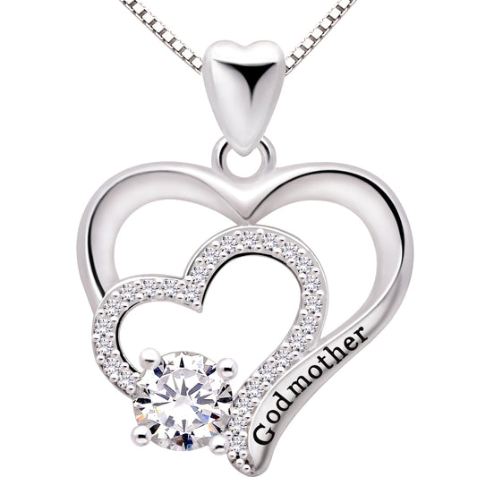 ALOV Jewelry Halskette mit Anhänger „Godmother“ aus Sterlingsilber mit Zirkonia