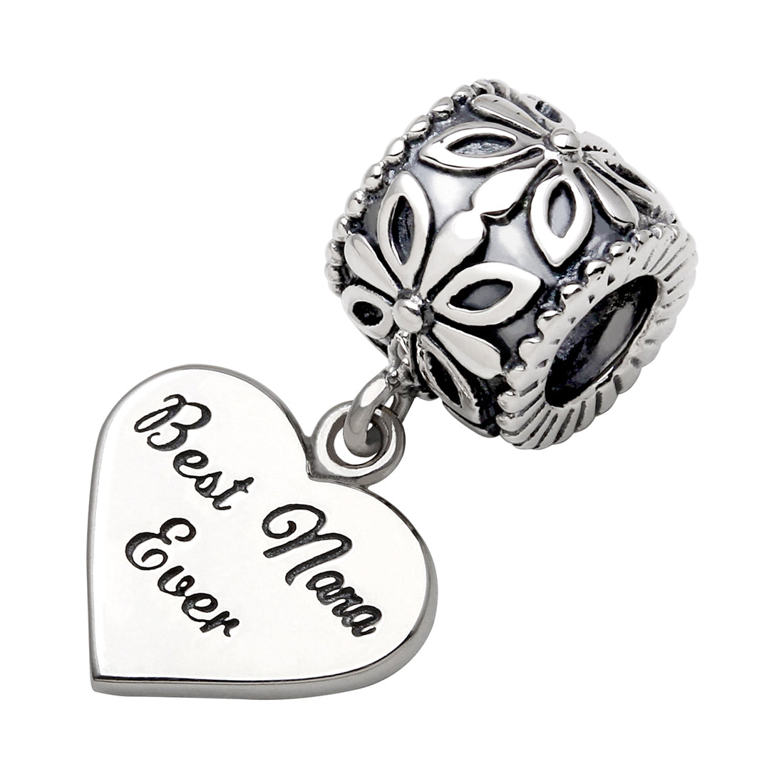 ALOV Sterling Silver "Best Nana Ever" Charm Bead