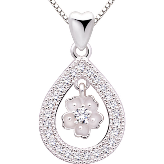 ALOV Jewelry Halskette mit Anhänger „Endless Love“ aus Sterlingsilber mit Zirkonia