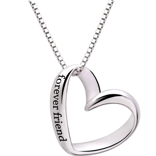 ALOV Jewelry Halskette mit Herz-Anhänger aus Sterlingsilber für immer Freund