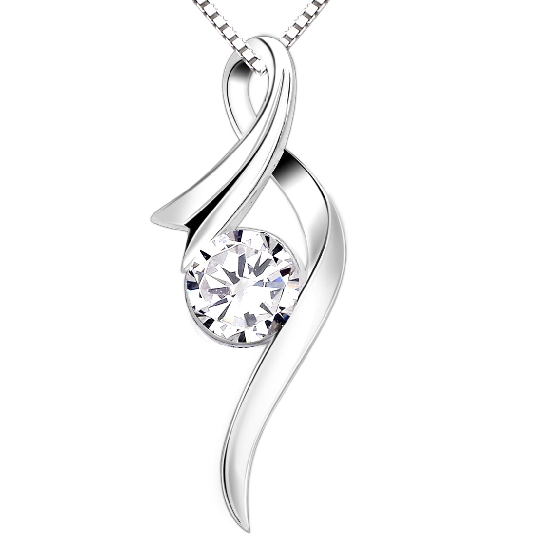 ALOV 珠宝纯银“Forever Love”方晶锆石吊坠项链