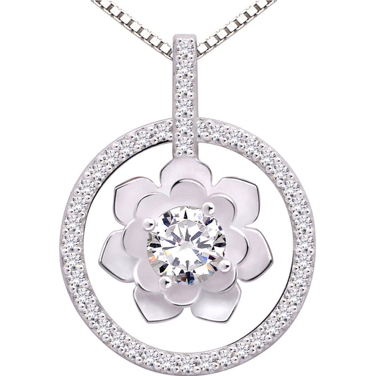 ALOV Jewelry Sterling Silber Pure Love Zirkonia Anhänger Halskette