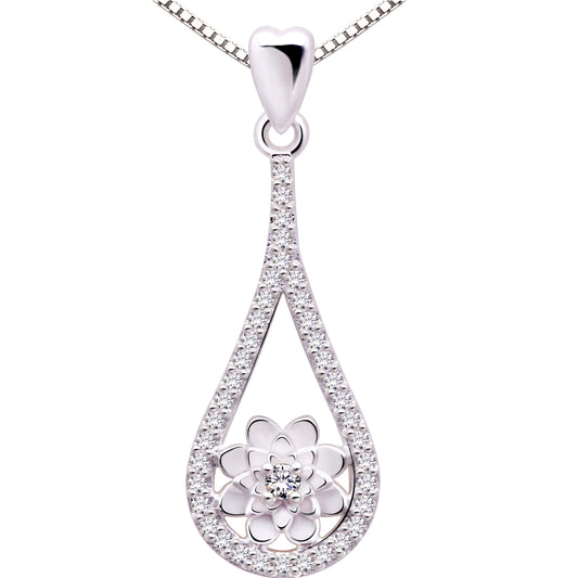 ALOV Jewelry Sterlingsilber-Halskette mit Zirkonia-Anhänger
