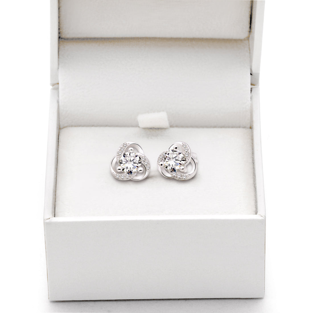 ALOV 珠宝纯银方晶锆石耳钉