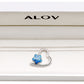 ALOV 珠宝纯银“孙女我永远爱你”爱心蓝水晶方晶锆石吊坠项链