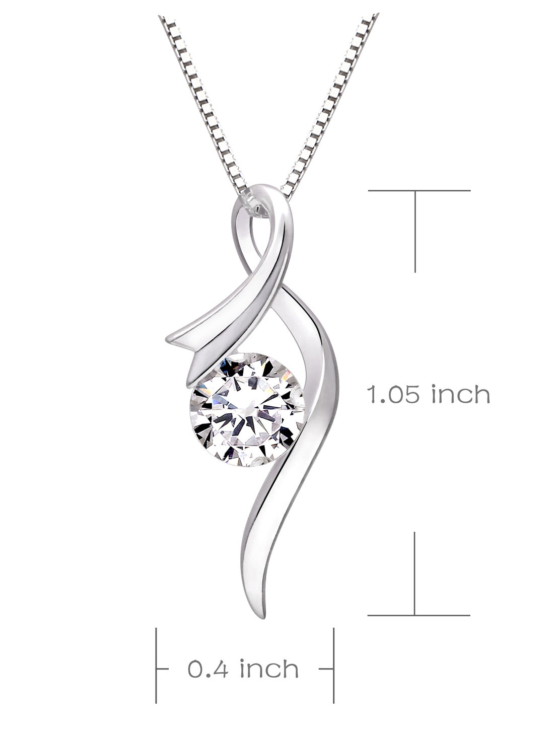 ALOV Jewelry Sterling Silver "Forever Love" Cubic Zirconia Pendant Necklace