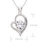 ALOV Jewelry Sterling Silver "Daddy's girl love forever" Love Heart Cubic Zirconia Pendant Necklace