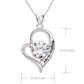 ALOV Jewelry Sterling Silver "daughter-in-law" Love Heart Cubic Zirconia Pendant Necklace