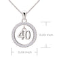 ALOV 珠宝纯银 40 岁生日周年纪念幸运数字 40 方晶锆石吊坠项链