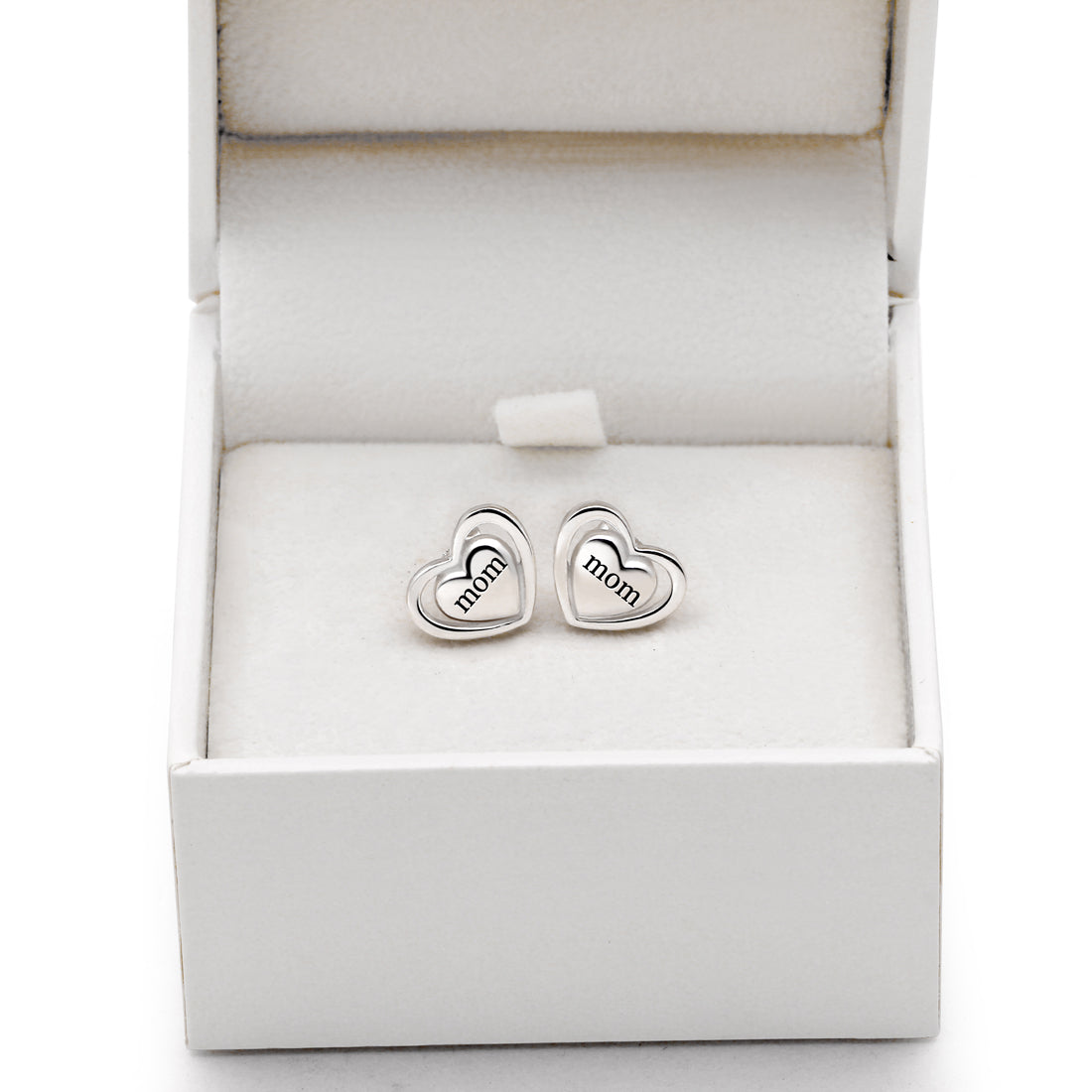 ALOV 珠宝纯银“妈妈”爱心耳钉