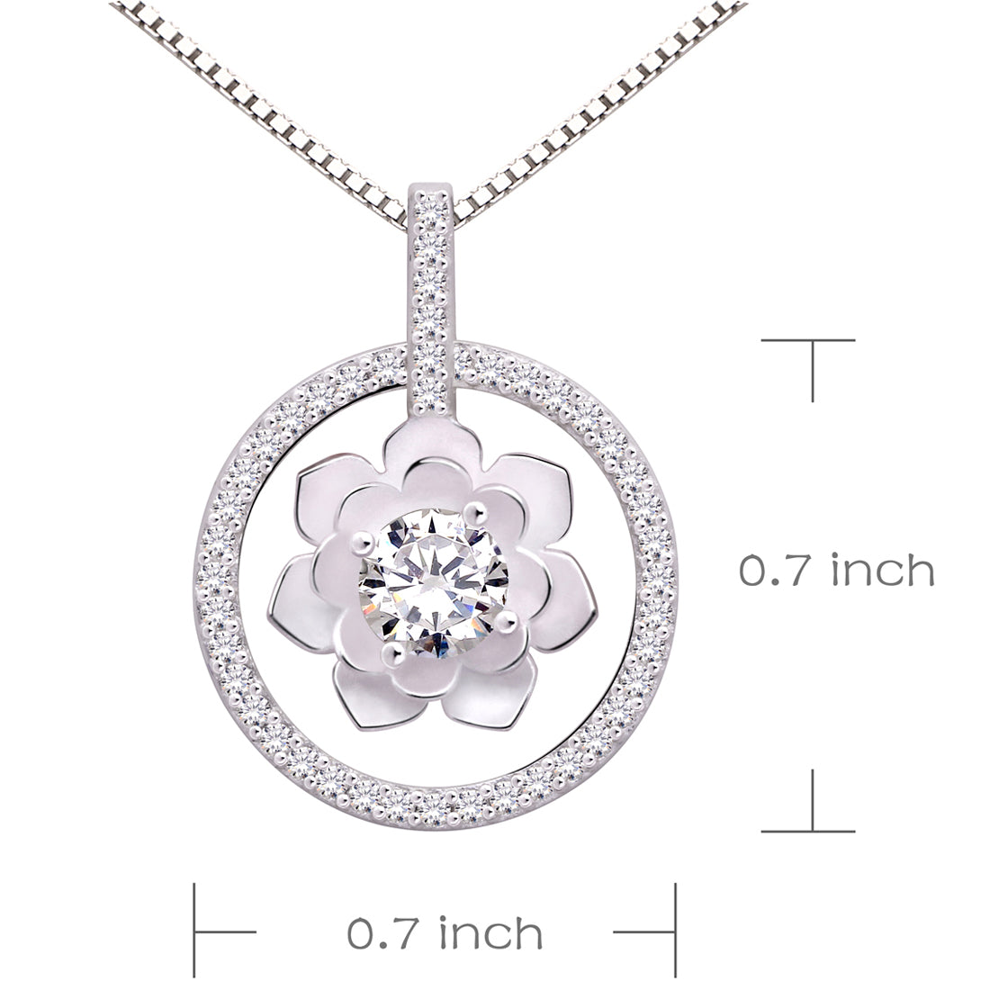 ALOV Jewelry Sterling Silber Pure Love Zirkonia Anhänger Halskette