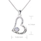 ALOV 珠宝纯银“爱我婆婆”爱心方晶锆石吊坠项链