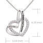 ALOV 珠宝纯银“我永远爱你”爱心方晶锆石项链