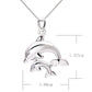 ALOV 珠宝纯银“我将永远爱你”母子海豚方晶锆石吊坠项链