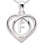 ALOV 珠宝纯银首字母字母爱心立方氧化锆吊坠项链