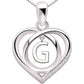 ALOV 珠宝纯银首字母字母爱心立方氧化锆吊坠项链
