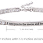ALOV Jewelry Tennisarmband aus Sterlingsilber mit der Aufschrift „I love you to the moon and back“, 4 mm, Zirkonia