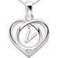 ALOV 珠宝纯银首字母字母爱心立方氧化锆吊坠项链