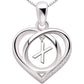 ALOV 珠宝纯银首字母字母爱心立方氧化锆吊坠项链