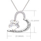 ALOV Jewelry Sterling Silver "Always my daughter forever my friend" Love Heart Crystal Cubic Zirconia Pendant Necklace