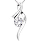 ALOV Jewelry Sterling Silver "Forever Love" Cubic Zirconia Pendant Necklace