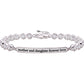 ALOV Jewelry Sterling Silver "mother and daughter forever love" Cubic Zirconia Bracelet