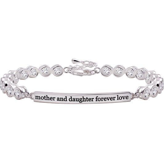 ALOV Jewelry 纯银“母女永远的爱”方晶锆石手链