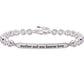 ALOV Jewelry Sterling Silver "mother and son forever love" Cubic Zirconia Bracelet