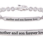 ALOV Jewelry Sterling Silver "mother and son forever love" Cubic Zirconia Bracelet