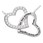 ALOV Sterling Silver "my dear girlfriend love holds our hearts together" Love Heart Cubic Zirconia Pendant Necklace