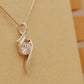 ALOV Jewelry Sterling Silver "Forever Love" Cubic Zirconia Pendant Necklace