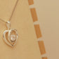 ALOV Jewelry Sterling Silver "She believed she could so she did" Love Heart Cubic Zirconia Pendant Necklace