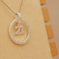 ALOV Jewelry Sterling Silver 21th Birthday Number 21 Cubic Zirconia Pendant Necklace