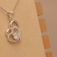 ALOV Jewelry Sterling Silver "Friends are joined by love hearts" Double Love Heart Cubic Zirconia Pendant Necklace