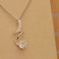ALOV Jewelry Sterling Silver "love you forever" Cubic Zirconia Pendant Necklace