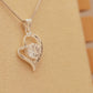 ALOV Jewelry Sterling Silver "daughter-in-law" Love Heart Cubic Zirconia Pendant Necklace