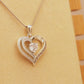 ALOV Jewelry Sterling Silver Mom of My Boyfriend Love Heart Cubic Zirconia Pendant Necklace