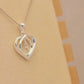 ALOV Jewelry Sterling Silver Initial Letter Alphabet Love Heart Cubic Zirconia Pendant Necklace