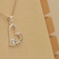 ALOV Jewelry Sterling Silver love you mom Love Heart Cubic Zirconia Mother Pendant Necklace