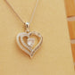 ALOV Jewelry Sterling Silver Mom of My Girlfriend Love Heart Cubic Zirconia Pendant Necklace