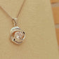 ALOV Jewelry Sterling Silver mother and daughter Love Cubic Zirconia Pendant Necklace