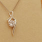 ALOV Jewelry Sterling Silver "my only love forever" Cubic Zirconia Pendant Necklace