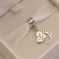 "I Love You To The Moon and Back" Two-Piece Pendant Bead Charm ALOV Sterling Silver
