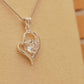 ALOV Jewelry Sterling Silver "Daddy's girl love forever" Love Heart Cubic Zirconia Pendant Necklace