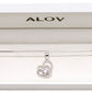 ALOV Jewelry Sterling Silver "Brother and sister forever love" Double Love Heart Cubic Zirconia Pendant Necklace