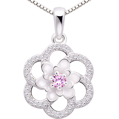 ALOV 珠宝纯银爱情和平幸福方晶锆石吊坠项链